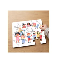 Diş Fırçalayan Mutlu Çocuklar Tasarımlı 24 Parça Ahşap Çocuk Puzzle MPK0583