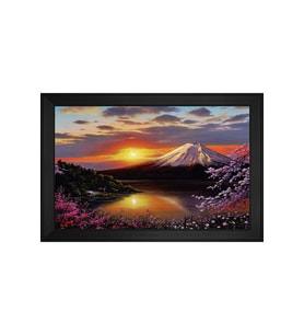 Manzara Temalı Kanvas Tablo 50 x 70 cm Siyah Çerçeve