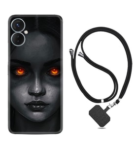 Tecno Spark 9T Kılıf Resimli Boyun Askılı İpli Desenli Silikon Series Dark Woman 1887