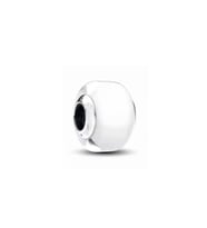 Beyaz Murano Cam Charm 925 Ayar