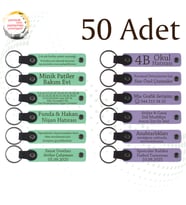 Yeşil & Mor Menekşe, Kurumsal Workshop Katılımcılarına Hediye 50’li Set, İsim Yazılabilen Anahtarlık