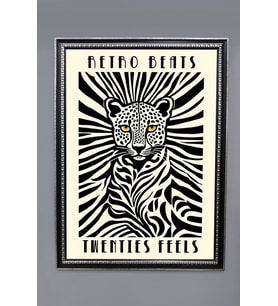 Modern Leopar Desenli Dijital Baskılı Kadife Kumaş Çerçeveli Tablo TBL0077 (Çok Renkli)