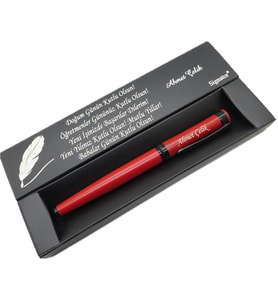 Signator® C560 Mat Kırmızı Siyah Roller Kalem  İsme Özel Kalem  Hediyelik Kalem (Karışık)