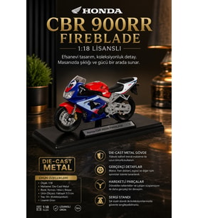 Lisanslı 1:18 Honda CBR 900RR Fireblade Diecast Metal Motosiklet Maketi Koleksiyonluk Oyuncak Motor