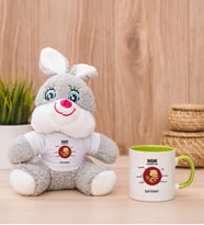 Kişiye Özel Başak Burcuna Hediye Peluş Tavşan ve Yeşil Kupa