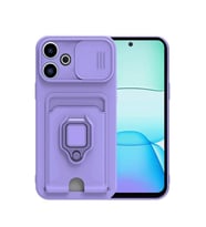 Xiaomi Redmi 13 4g Kılıf Zuma Kartvizitli Yüzüklü Silikon - Lila