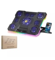 Hadron DCXA21 9 Fanlı RGB LCD Ekranlı Notebook Soğutucu 10-19" Siyah