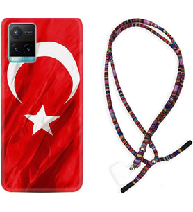 Vivo Y11S Y21S Y20 Y20S Y70 Kılıf Boyun Asklı Rasta Silikon Şanlı Türk Bayrağı 4 1401