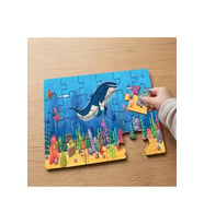 Denizde Sevimli Balina Tasarımlı 24 Parça Ahşap Çocuk Puzzle MPK0819