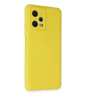 Newface Xiaomi Redmi Note 12 5G Kılıf Nano içi Kadife Silikon - Sarı