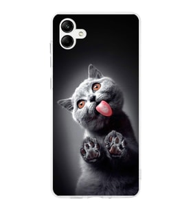 PrintiFy Samsung Galaxy  A16 ile Uyumlu 1mm Slim Fit Kedi 2 050c Baskılı Şeffaf  Kılıf