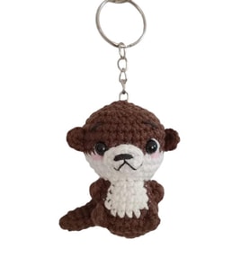 Maskot Sevimli Su Samuru Amigurumi Organik Anahtarlık Oyuncak
