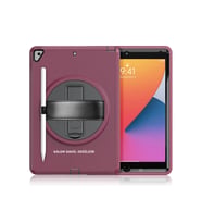 İpad 10.2 7.nesil Kılıf Hand Strap Tablet Kılıfı - Mürdüm Arka Kapak Lacivert