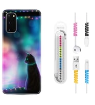 Samsung A02S A03S A10 A12 A13 A21S A22 Kılıf Kablo Koruma Spiral Silikon Window Cat 1787