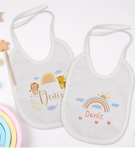 BK Kids Kişiye Özel İsimli 2’li Beyaz Mama Önlüğü-10