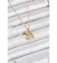 316L Çelik Zincir Gold Renk Erkek Kız Model Kadın Kolye - TJ-BKO10617