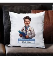 Kişiye Özel Hediye En Başarılı Erkek Dahiliye Doktoru Karikatürlü Yastık