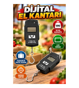 Dijital El Kantarı 50 Kg Kapasiteli LCD Ekranlı Taşınabilir El Terazisi