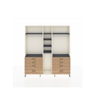 Arges Dolap 8 Raflı 8 Çekmeceli 3 Askılı 220x30x243 Aytaşı-Antrasit/Çam