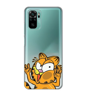 Redmi Note 10/Note 10S Uyumlu Garfield Desenli Şeffaf Telefon Kılıfı