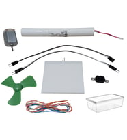 Kutulu 2 in 1 DC 3.6V Pil Led Panel Motor Anahtar Pervane Öğrenci Elektrik Devresi Hobi Deney Seti