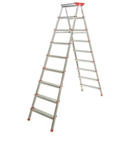 ALÜMİNYUM ÇİFT ÇIKIŞLI 9 BASAMAKLI MERDİVEN (2 METRE) (ACCM.07) (Gri)