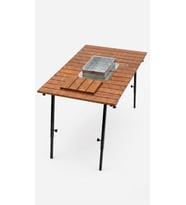 XL Mangallı Gürgen Masa Seti - 85x135 cm Katlanabilir Doğal Ahşap Masa