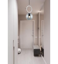 TT014-1 KR TT Aydınlatma Krom Kaplama Füme Camlı Tekli Avize