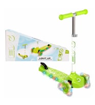 Evo Işıklı 3 Tekerlekli Yeşil Scooter 58-68 cm Ayarlanabilir Gidon, 50 kg Taşıma Kapasiteli, LED Tek