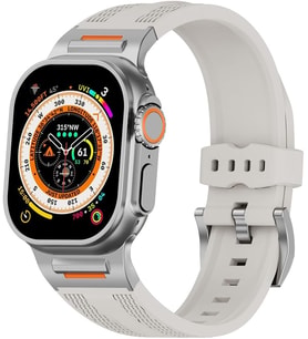 Akıllı Saat Spor Kayışı, Silikon Malzeme, Watch Series 46mm Uyumlu Silikon Krem Kordon
