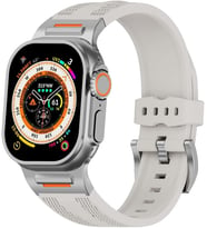 Akıllı Saat Spor Kayışı, Silikon Malzeme, Watch Series 46mm Uyumlu Silikon Krem Kordon
