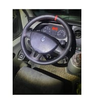 DİKİŞLİ DİREKSİYON KILIFI DAMARLI SİYAH DERİ KIRMIZI YÜZÜK/DİKİŞLİ RENAULT MASTER İÇİN HIZLI KARGO