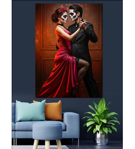 Dans Eden Çift Tango Dekoratif Kanvas - Mdf Ahşap Tablo