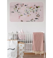 Eğitici Dünya Haritası Dünya Atlası Çocuk Ve Bebek Odası Duvar Sticker-60x105-3795