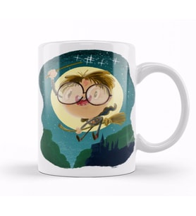 Harry Potter Magical Wizard  Nerd Boy with Castle Kupa Bardak Porselen
