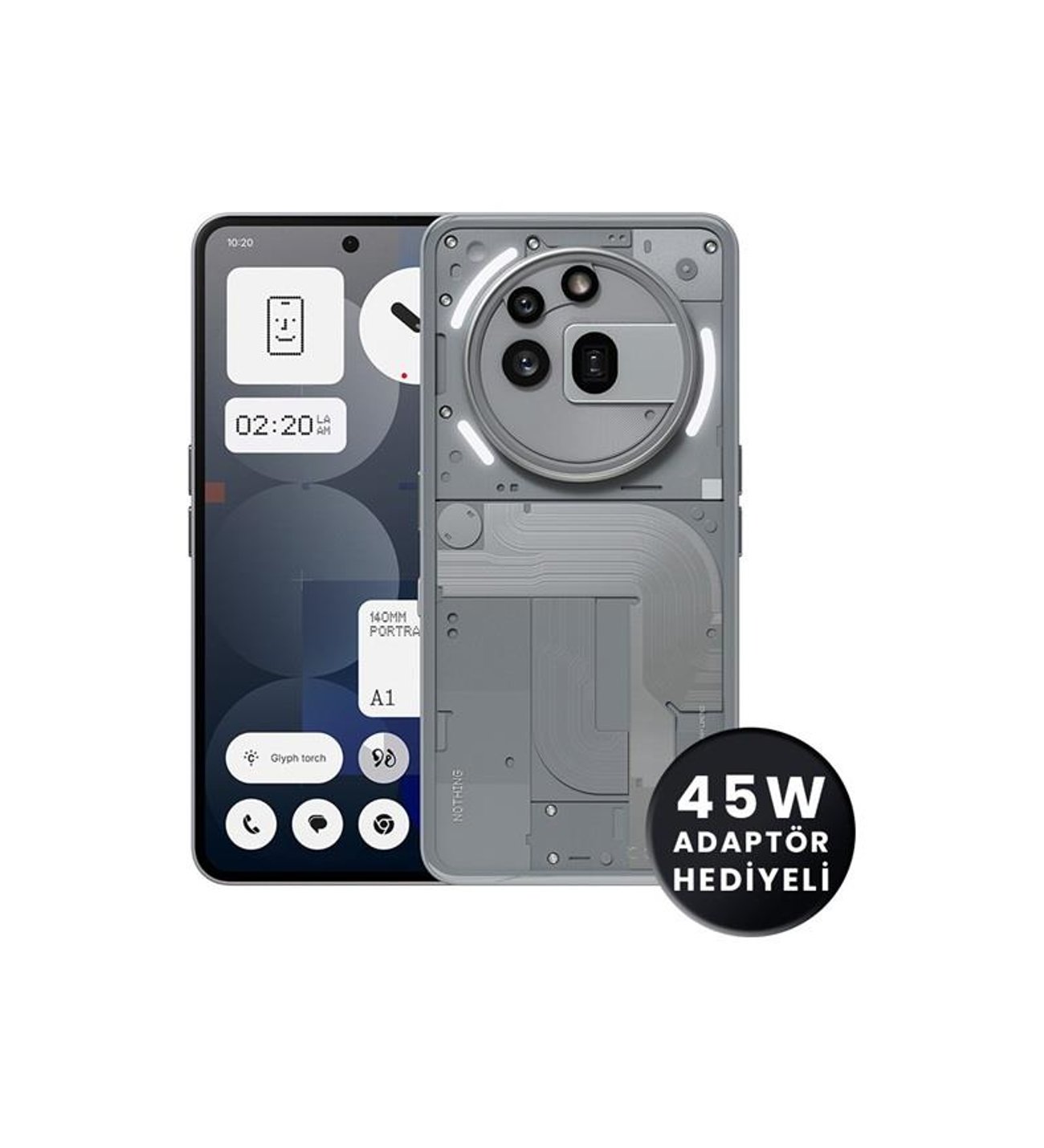 Nothing Phone (3a) Pro 256 GB 12 GB Ram Gri (Nothing Türkiye
