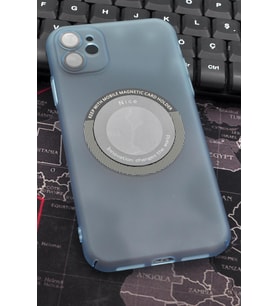 iPhone 11 Uyumlu Mint Yeşil Renkli Yarı Şeffaf İnce Sert Kapak Kılıf Kamera Lens Korumalı