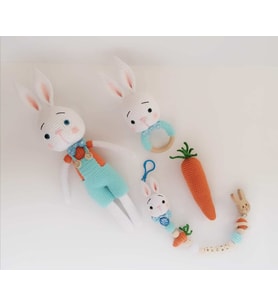 Havuçlu  Yenidoğan Set Amigurumi Organik Oyuncak