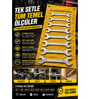 8 Parça Açık Ağız Çift Taraflı Anahtar Seti C Anahtar Tamir Takımı 6x7 mm’den 20x22 mm