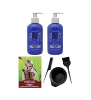 Saç Boyası Deli Mavi 250ml 2ad, Saç Açıcı Ve Fluweel Saç Boya Kabı Seti