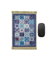 Bursa İpek Lacivert Dekoratif Küçük Halı Mousepad