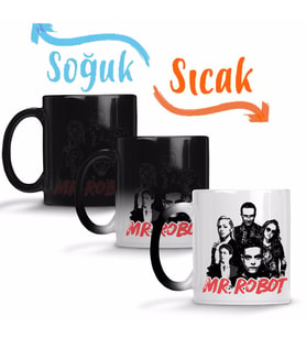Mr Robot 03 Sihirli Kupa Bardak Porselen