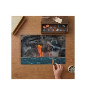 Denize Dökülen Yanardağ Tasarımı 240 parça Ahşap Puzzle Ahşap Kutuda MP03363
