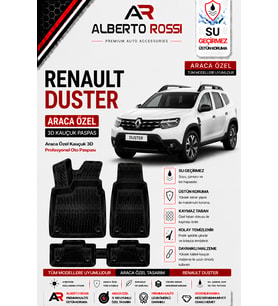 RENAULT DUSTER Mild hybrid 4x4 2024 - 2026 Araca Özel Kauçuk 3D Profesyonel Oto Paspası