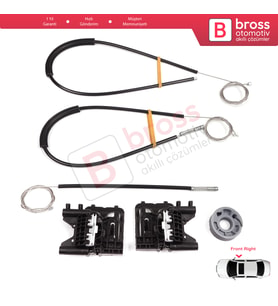Land Rover Rang.e Rover Sport MK2 L494 2013-2022 LR077817 İçin Ön Sağ Kapı Cam Kriko Tamir Seti