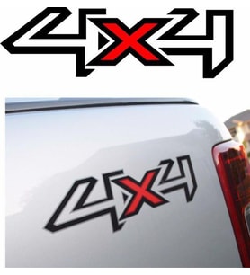4x4 Sticker Siyah Kırmızı 2 adet