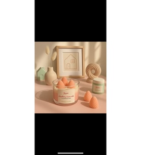 Candles Strawberry Cupcake Çilekli Mum Aromaterapi Vanilya Kokulu Hediyelik Pembe