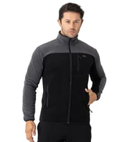 Crozwise Erkek Tam Fermuarlı Polar Sweat Siyah 6051-10
