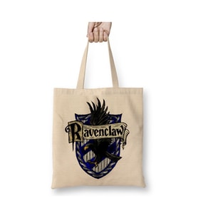 Ravenclaw Logo 01 Beyaz Bez Çanta Uzun Saplı Alışveriş Çantası Plaj Çantası