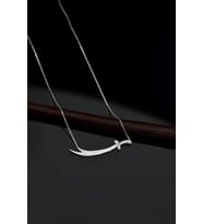 Papatya Silver 925 Ayar Gümüş Taşlı Zülfikar Kılıç Kolye (Gümüş)